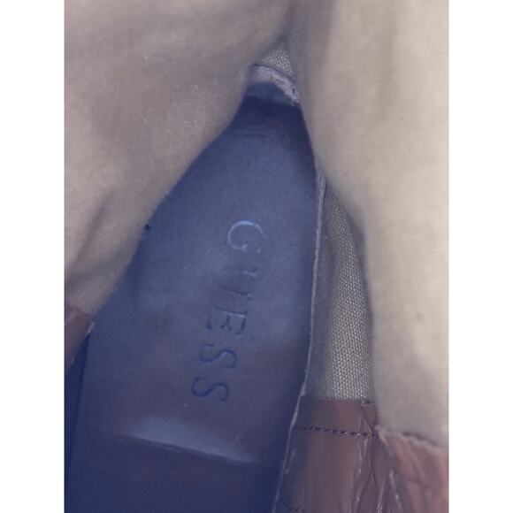 Guess Women's 9.5 Tan/Brown Canvas Leather Boots - Picture 7 of 9